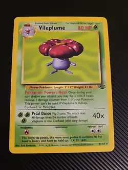 Vileplume 31/64 - Jungle Pokemon TCG Rare Unlimited Vintage WOTC NM - Image 1