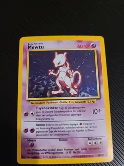 Mewtwo 10/102 - German Pokemon Base Set Unlimited Holo Rare Vintage WOTC MP - Image 1