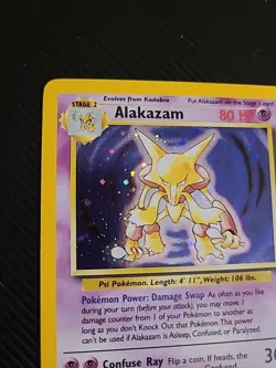 Alakazam 1/130 - Base Set 2 Pokemon Card WOTC Vintage Holo Rare NM - Image 3