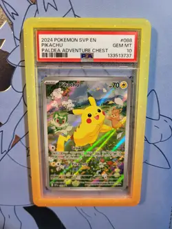Pokemon Pikachu 088 Black STAR Promo Paldean Adventure Chest PSA 10 A+ RARE - Image 1