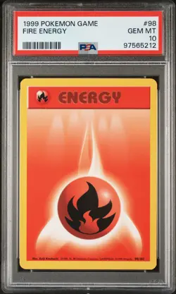 1999 POKEMON GAME #98 FIRE ENERGY PSA 10 - Image 1