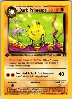 Dark Primeape 43/82 Team Rocket Pokemon MP 1st Edition - Image 1