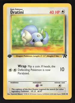 Dratini 53/82 1st Edition Pokemon TCG Team Rocket MP - Image 1