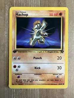 Machop 1st Edition 59/82 Common Team Rocket Pokemon Vintage MP 2000 WOTC - Image 1