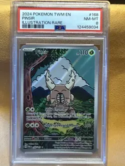 Pokemon TCG Pinsir Scarlet & Violet-Twilight Masquerade 168/167 Holo Psa 8 - Image 1