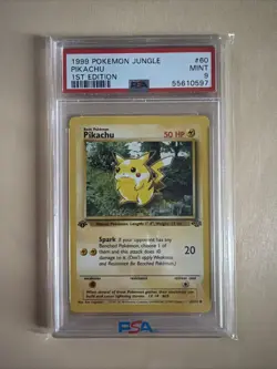 PSA 9 MINT Pokemon 1st Edition Jungle Pikachu 60/64 1999 WOTC First Ed FAST SHIP - Image 1