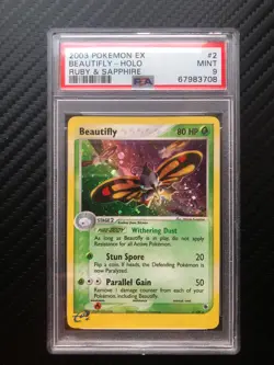 Pokemon Beautifly Holo Ex Ruby and Sapphire 2/109 PSA 9 MINT - Image 1