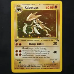 1999 Pokemon WOTC Kabutops 9/62 Fossil 1st Edition Holo [MP] - Image 1