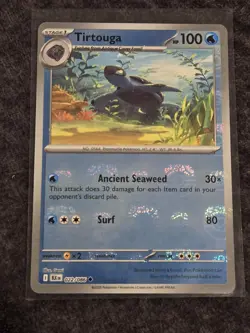 Pokemon SV Black Bolt Tirtouga Reverse Holo Master Ball Uncommon #022/086 Nm - Image 1