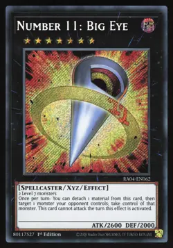 Number 11: Big Eye - RA04-EN062 - Secret Rare - 1st Edition Yugioh - Image 1