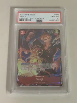 PSA 10 Sanji Alternate Art OP01-013 Romance Dawn One Piece 2022 - Image 1