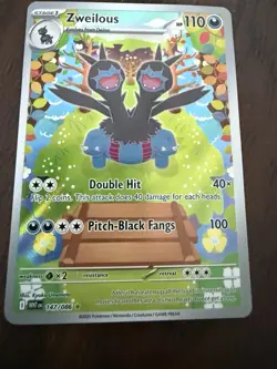 Pokemon TCG Zweilous Full Art White Flare Card 147/086 Near Mint Condition - Image 4