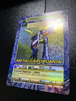 DIGIMON MetalGarurumon ST-85 Holo Foil Trading Card 2001 BANDAI LP - Image 2