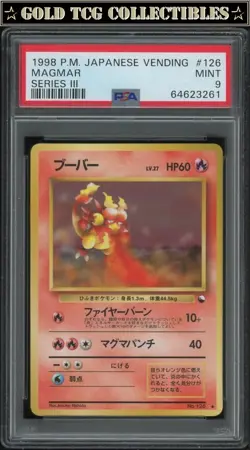 PSA 9 ⭐ Pokemon Magmar 126 Vending Series III 3 Japanese Promo Graded Card - Image 1