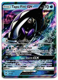 Tapu Fini GX 39/147 - Burning Shadows Rare GX Pokemon TCG Holo - MP Card - Image 1