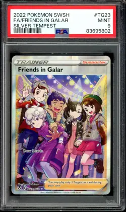 PSA 9 MINT Friends in Galar TG23 Full Art Silver Tempest 2022 Pokemon Card - Image 1