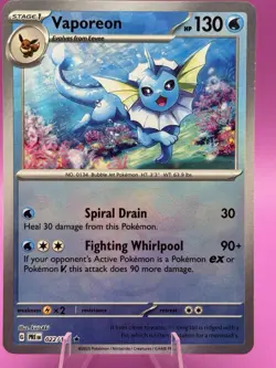 Pokemon Card Vaporeon Master Ball Pattern 022/131 Sv: Prismatic Evolutions Holo - Image 1
