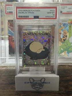 1999 Merlin Pokemon Snorlax Prism #S22 PSA GEM MT 10 - Image 1
