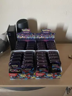 Pokemon Mega Evolutions Mega Heroes Mini Tin 4 Display Case (10 Tins a Box) - Image 1