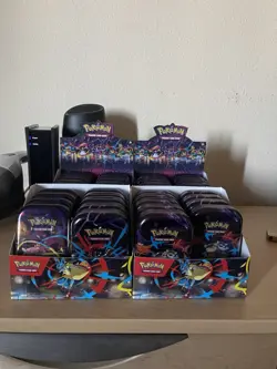 Pokemon Mega Evolutions Mega Heroes Mini Tin 4 Display Case (10 Tins a Box) - Image 2