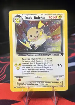 2000 Dark Raichu 83/82 - Team Rocket Holo Rare - Pokemon TCG - HP - Image 1