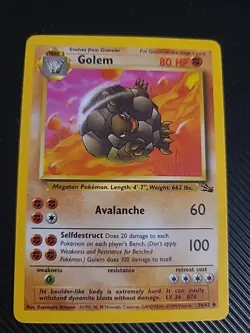 Golem 36/62 Fossil - Uncommon - Pokemon WOTC Vintage LP - Image 1