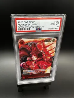 One Piece OP05 Monkey D. Luffy 1st Anniversary ST01-012 PSA 10 Gem Mint English - Image 1