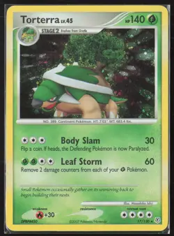 Torterra Holo Rare Diamond and Pearl 17/130 HP Pokemon Card - Image 1