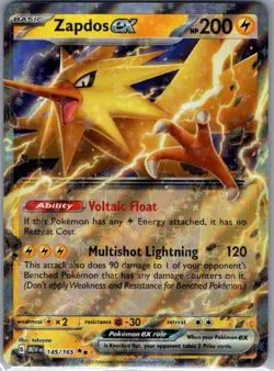 Zapdos ex 145/165 SV: Scarlet & Violet 151 - Pokemon Card - NM - Image 1