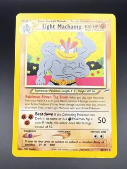 Pokemon TCG Light Machamp 25/105 Neo Destiny - Image 2