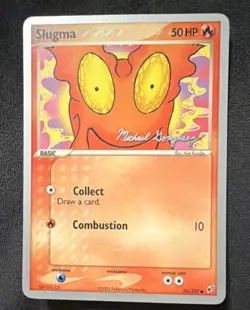Pokemon TCG Slugma EX Deoxys Fire Basic 50 HP 74/107 2005 Card - Image 1
