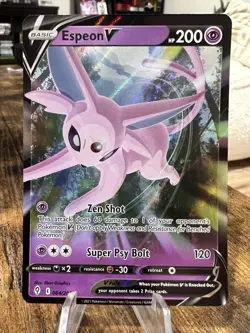 Pokemon TCG Espeon v Evolving Skies Holo Ultra Rare Card 064/203 - Image 1