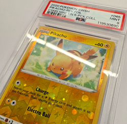 PSA 9 Pikachu Reverse Cosmos Holo 065/202 Pokemon SWSH 2020 - Image 1