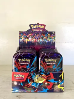 Pokemon TCG Mega Evolution Mini Tin Display 10 Tins Factory Sealed Full Set - Image 1