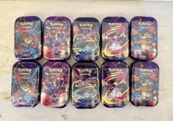 Pokemon TCG Mega Evolution Mini Tin Display 10 Tins Factory Sealed Full Set - Image 2
