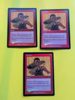 Inflame x3 Instant MTG 3 CARD OLD BORDER FOIL CARD. PROPHECY JUNE 2000. - Image 1