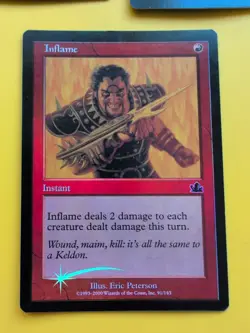 Inflame x3 Instant MTG 3 CARD OLD BORDER FOIL CARD. PROPHECY JUNE 2000. - Image 2