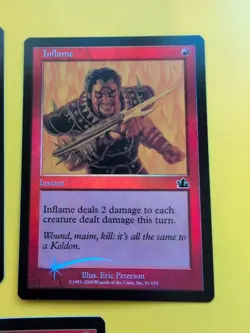 Inflame x3 Instant MTG 3 CARD OLD BORDER FOIL CARD. PROPHECY JUNE 2000. - Image 4