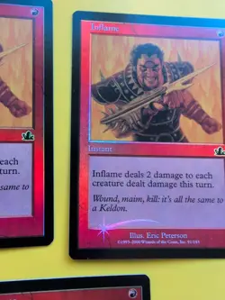Inflame x3 Instant MTG 3 CARD OLD BORDER FOIL CARD. PROPHECY JUNE 2000. - Image 5