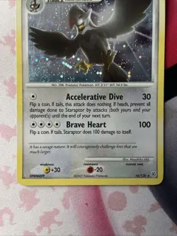 Pokemon TCG Staraptor Holo Rare Card Diamond & Pearl Set 16/130 LP+-NM - Image 4