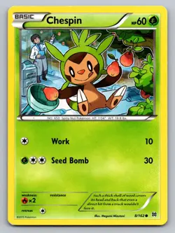 Chespin 8/162 Common BREAKthrough Pokemon Lightly Played - Image 1