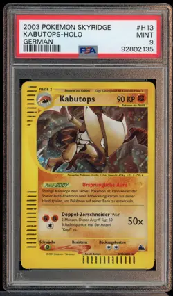 Kabutops - Holo - #H13 - Skyridge - PSA 9 Mint - German - Image 1