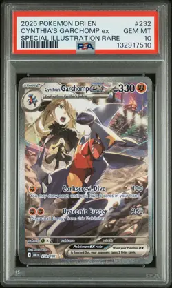 2025 POKEMON DRI EN-DESTINED RIVALS #232 CYNTHIA'S GARCHOMP EX PSA 10 - Image 1
