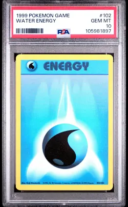 1999 POKEMON GAME #102 WATER ENERGY PSA 10 - Image 1