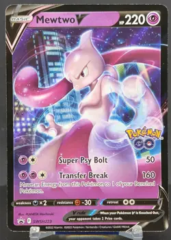Pokemon Mewtwo V #SWSH223 English Black Star Promo Stamped Pokemon GO - Image 1