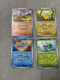 Pokemon 151 Cosmo Holo Promo set Pikachu Squirtle Charmander Bulbasaur Costco - Image 1