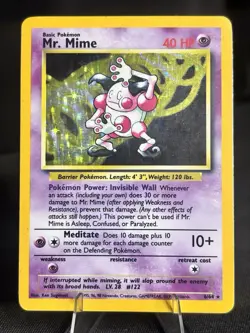 Pokemon TCG Mr. Mime Base Set Holo HP - Image 1