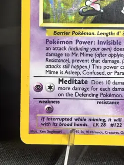 Pokemon TCG Mr. Mime Base Set Holo HP - Image 5