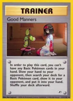 Moderately Played, English Pokemon Regular Good Manners - 111/132 - Uncommon - U - Image 1