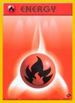 Moderately Played, English Pokemon Regular Fire Energy - 128/132 - Common - Unli - Image 1